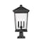 Z-Lite Beacon 3 Light Outdoor Pier Mounted Fixture, Black & Clear Beveled 568PHXLR-533PM-BK - alternate 1